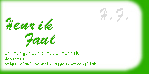 henrik faul business card